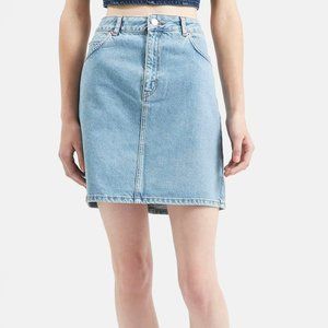 Moto High Rise Denim Skirt 6